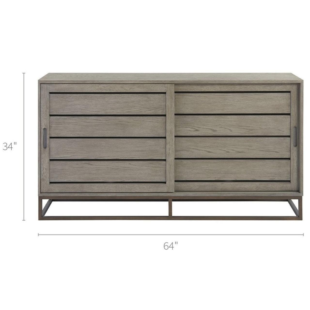 Gabby Modern Oak Sliding Door TV Media Cabinet 64"