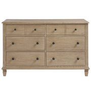 Antibes Oak Wood 6 Drawers Dresser 58"
