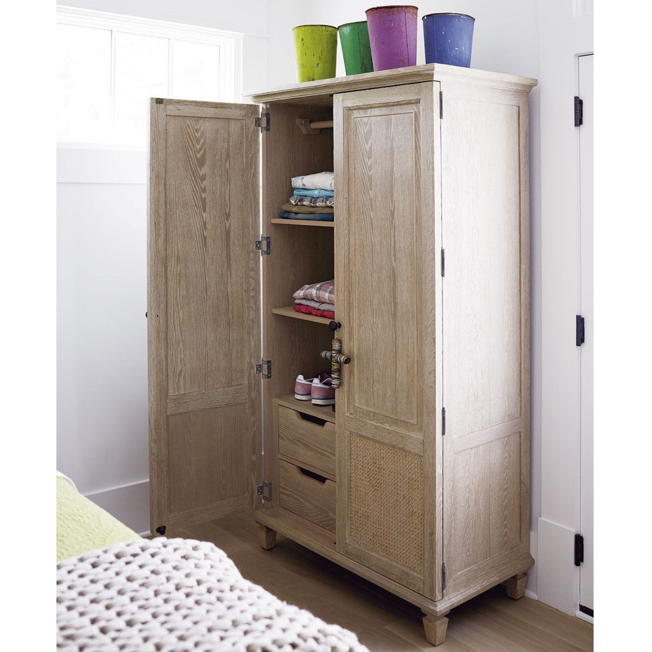 Antibes Rattan 2 Door Wardrobe Armoire