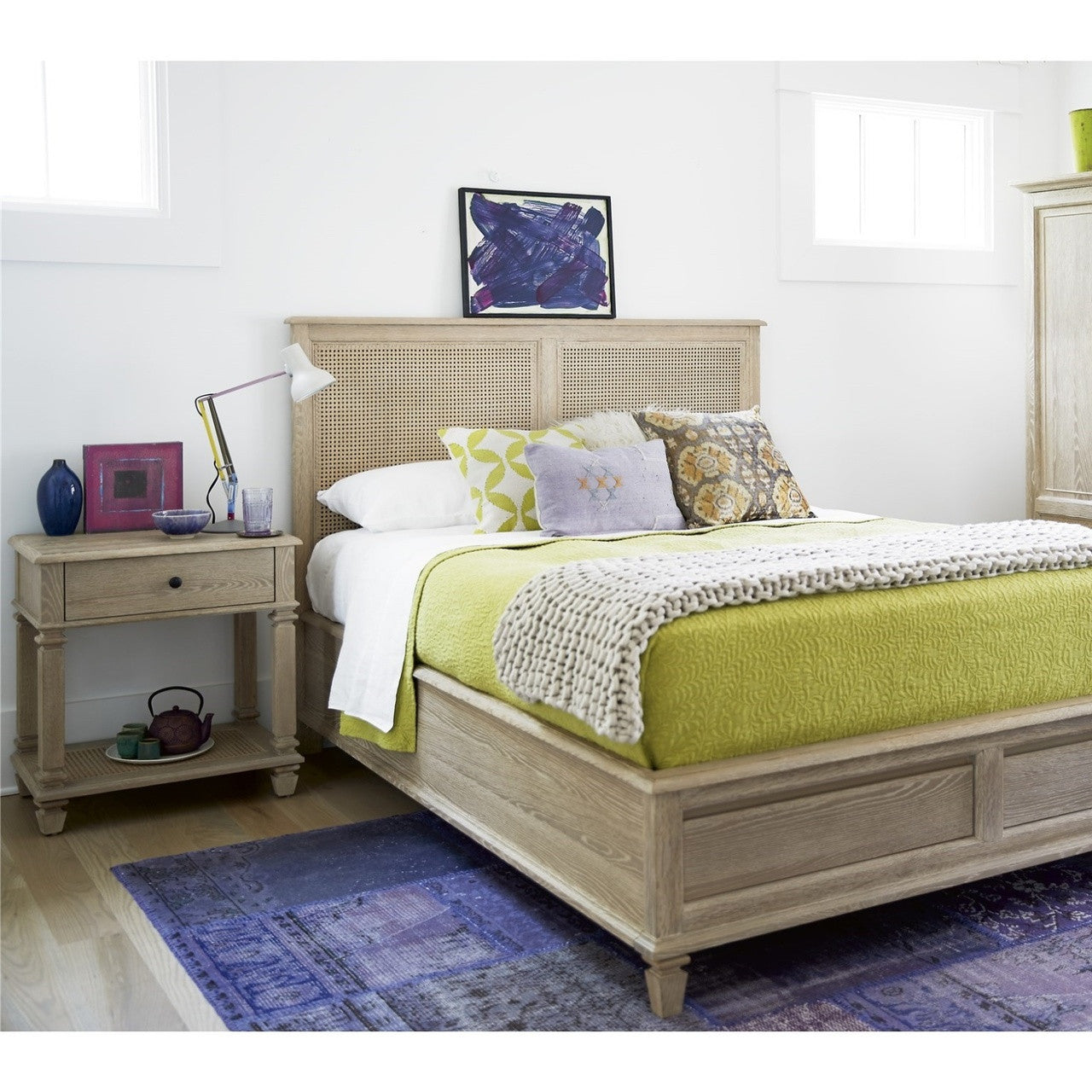 Antibes Oak Wood 1 Drawer Nightstand