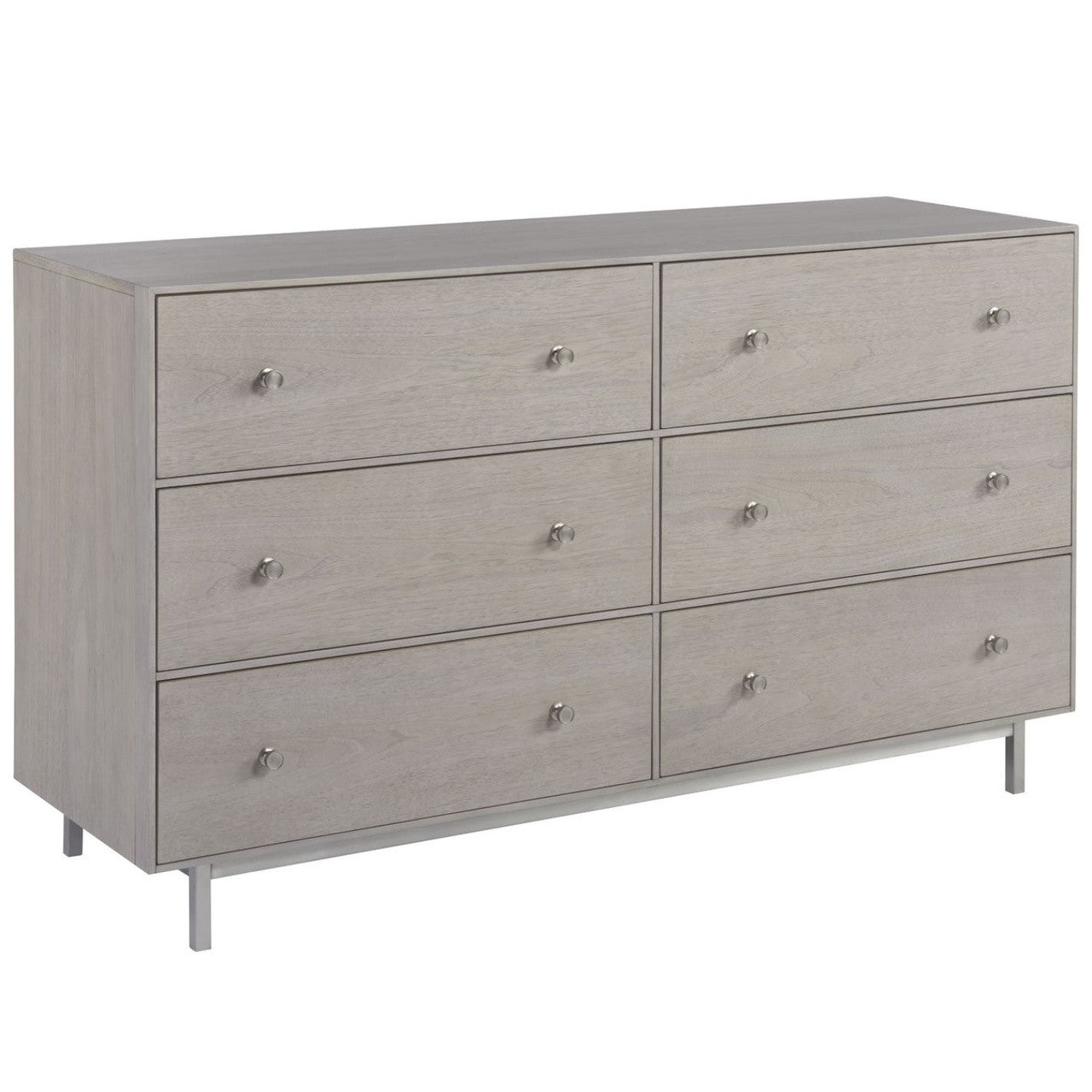Urban Modern Mist Gray 6 Drawers Dresser 60"
