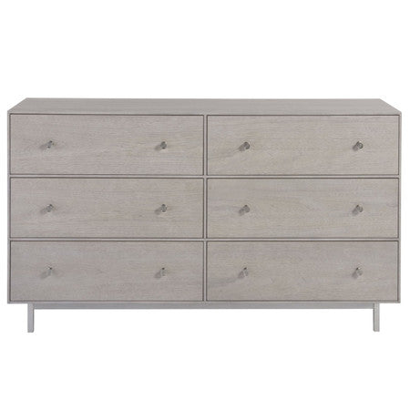 Urban Modern Mist Gray 6 Drawers Dresser 60"