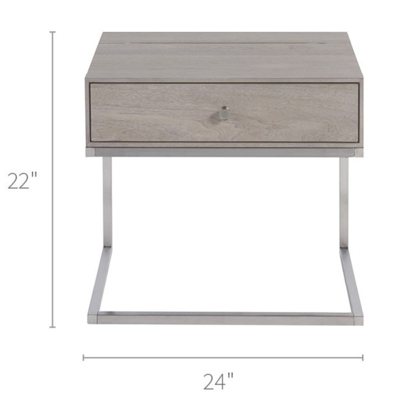 Urban Modern Mist Gray 1 Drawer Nightstand