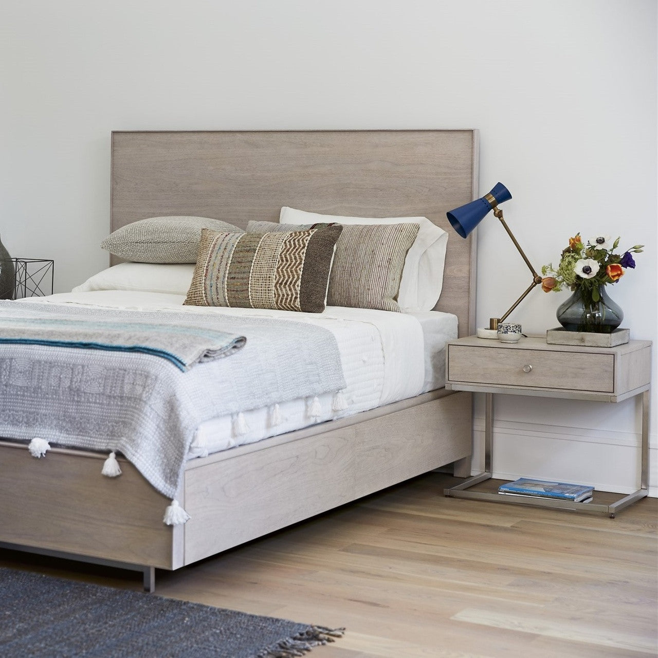 Urban Modern Mist Gray 1 Drawer Nightstand