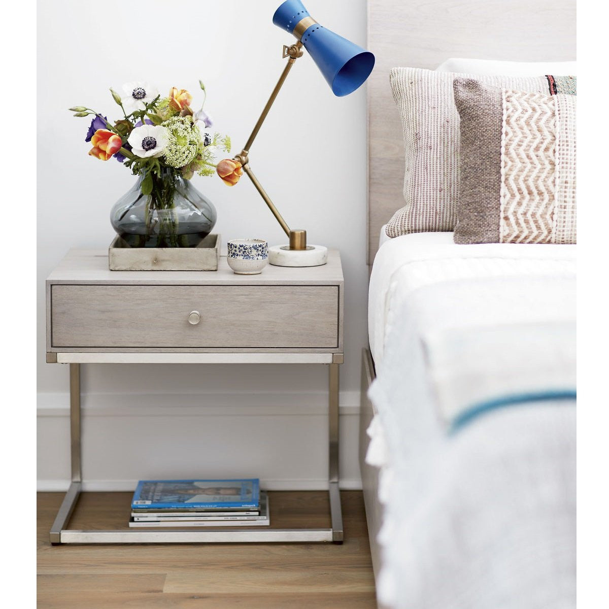 Urban Modern Mist Gray 1 Drawer Nightstands