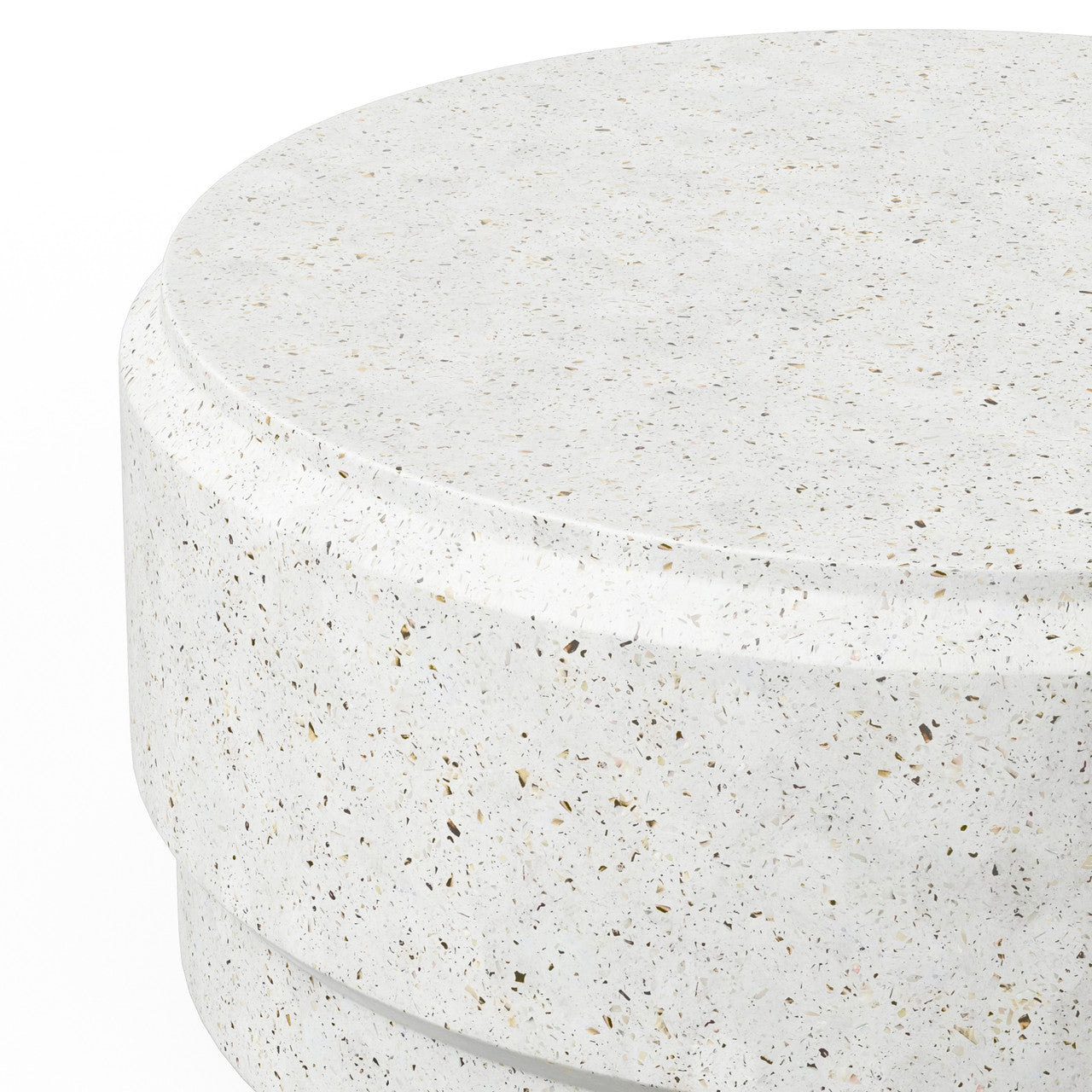 Mixx - Barrel 39" Coffee Table - Ivory Terrazzo