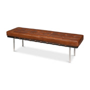 Prince Albert Bench, Vintage Havana Lthr by Sarreid Ltd