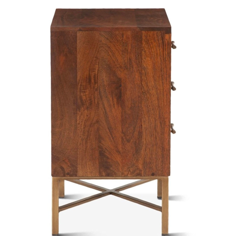 Zoey Contemporary Solid Wood 2-Drawer Nightstand