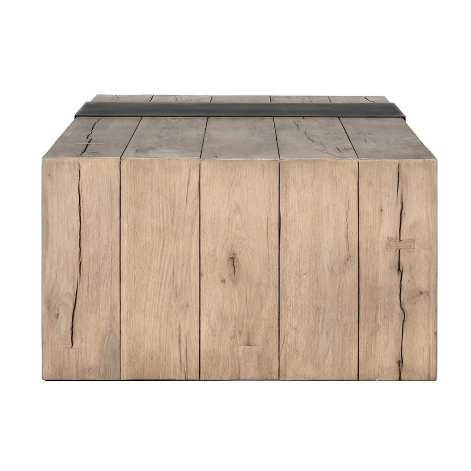 Danica 62" Reclaimed Wood and Iron Coffee Table