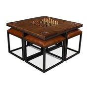 Low Game Table With Four Stools by Sarreid Ltd