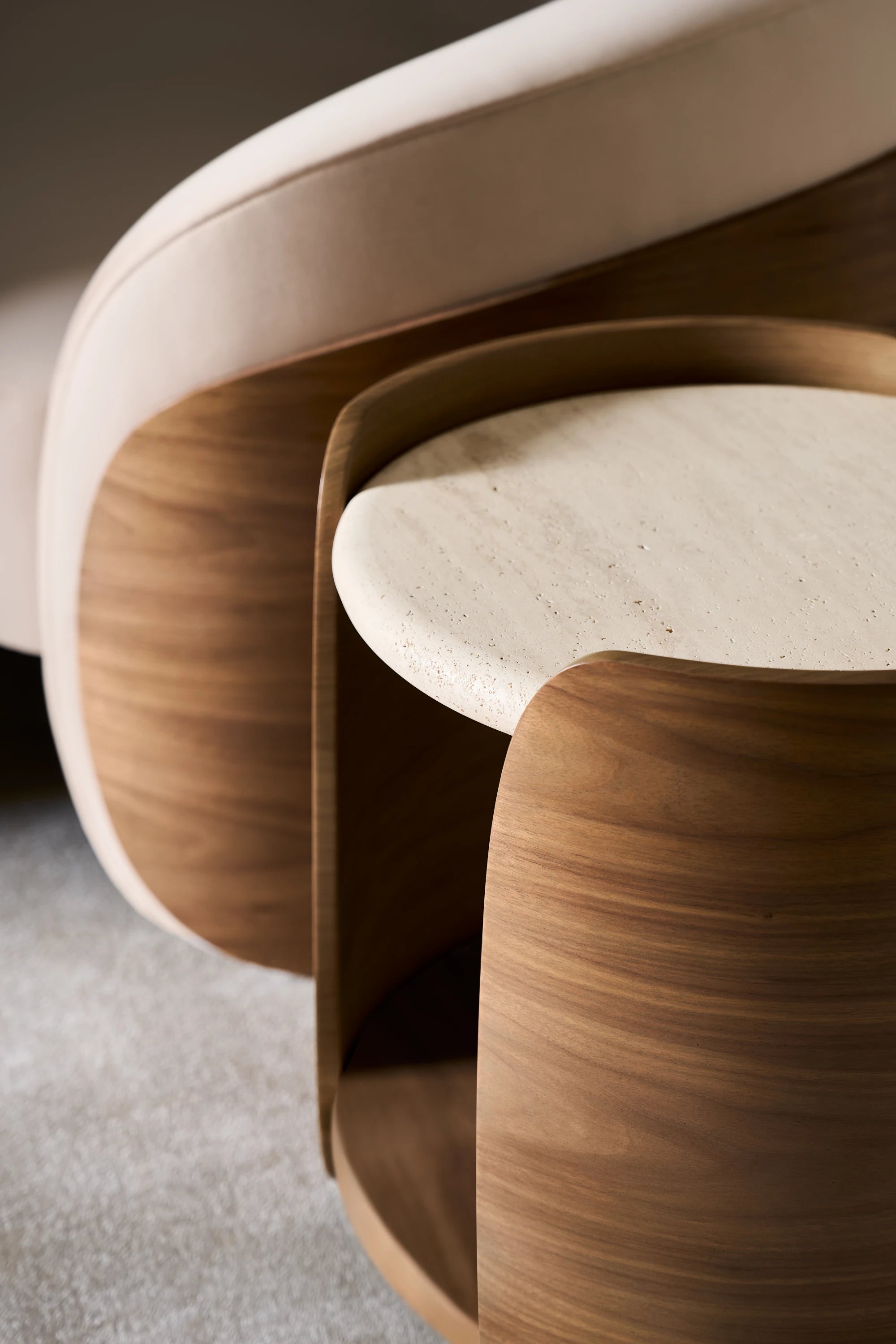 Fleur Side Table With Wood Shelf Porcini 19" by Caracole - view 3