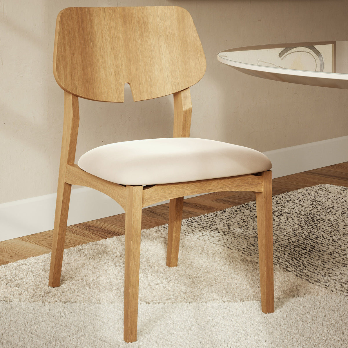 Beth Dining Chair Damasco, Shimmy Cream Vinyl by Urbia - detail 8