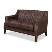 Brooks Leather Tufted 2 Seat Sofa by Sarreid Ltd