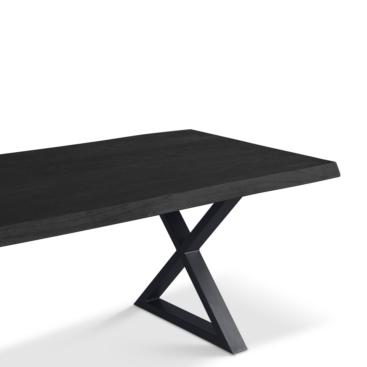 Brooks Dining Table X Base 40" x 92" Ebonized Top - Black Base by Urbia - detail 6