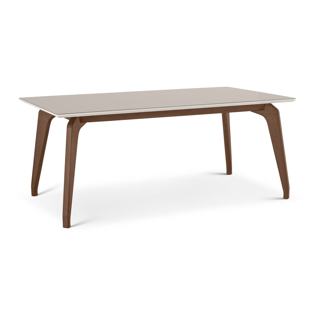 Giane Glass Top Dining Table Off White, Nogal, 71" by Urbia - detail 3