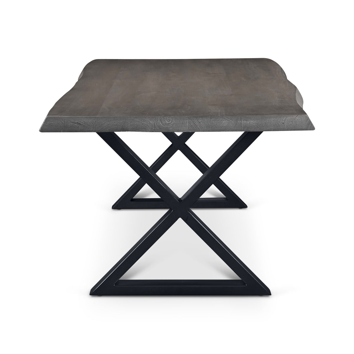 Brooks Dining Table X Base 40" x 79" Sandblasted Grey Top - Black Base by Urbia - detail 3
