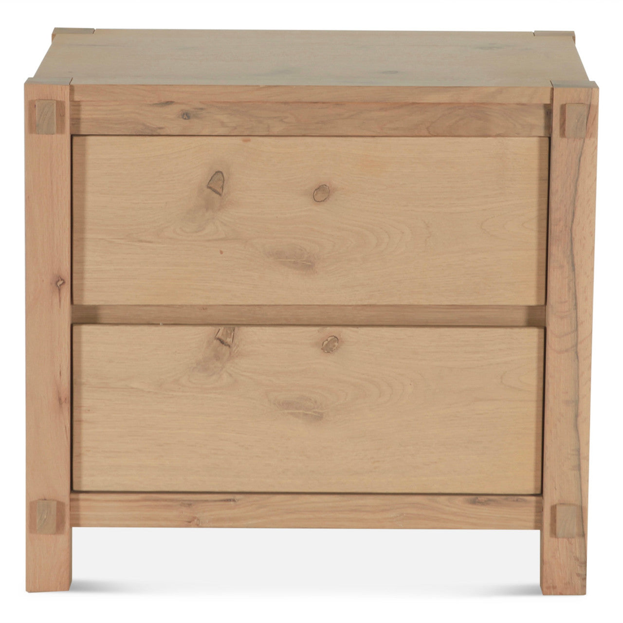 Flagstaff 2-Drawer Nightstand in Natural Distressed Oak 26"