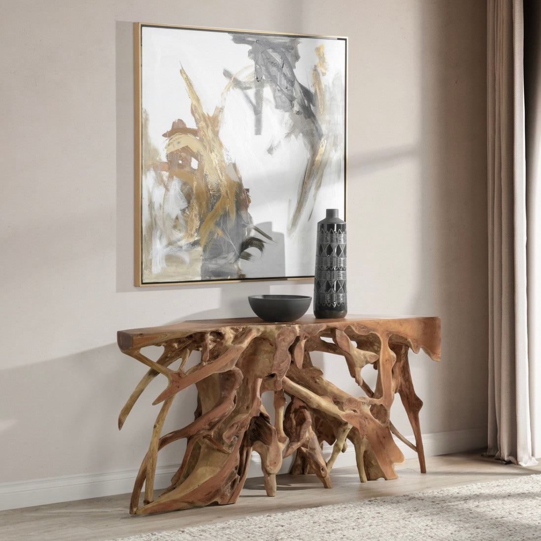 Cypress Teak Root Console Table 70-71"