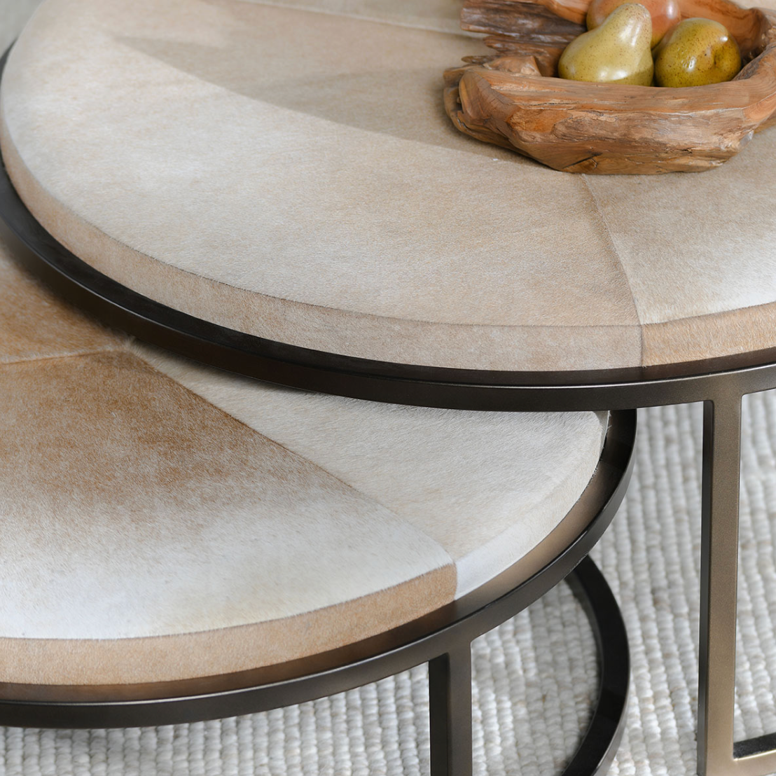 Hayward Blonde Hide Set of 2 Nesting Coffee Tables