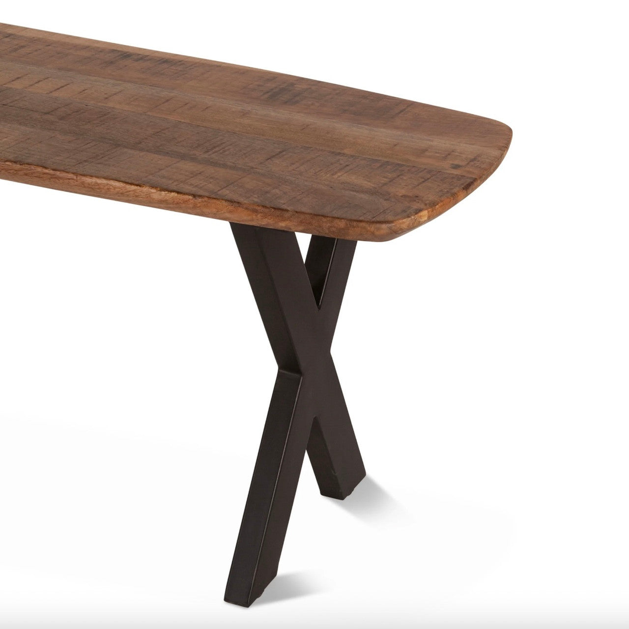 Rapallo Mango Wood and Iron Bench Natural 60"