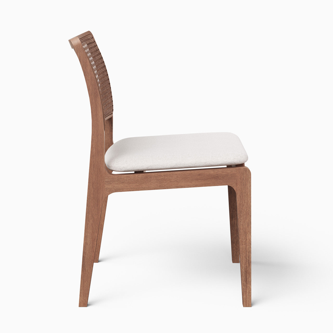 Modern Brazilian - Larissa Side Chair - Harvest Natural Upholstery - Nogal Frame