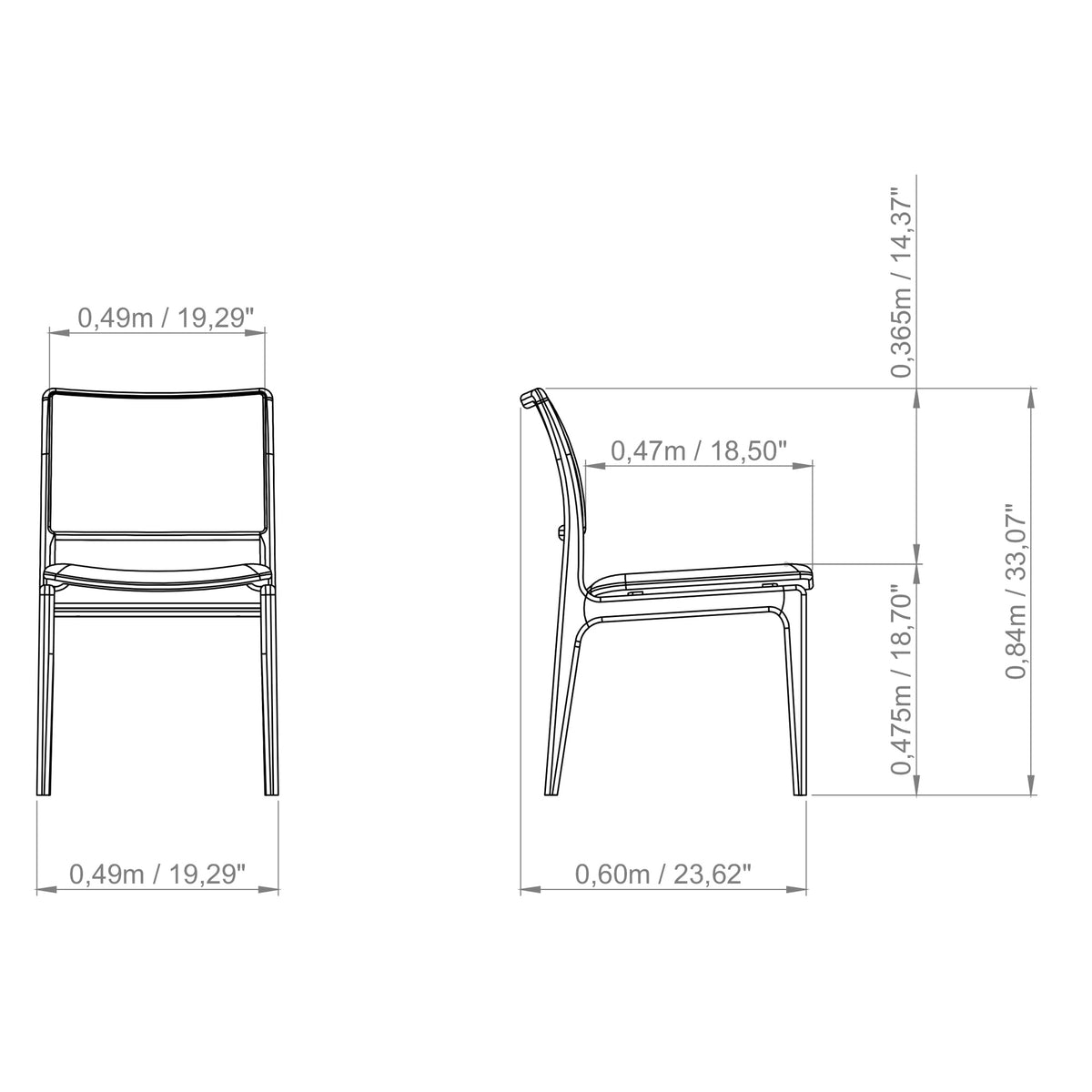 Charlotte Dining Chair Ebano, Medley Ivory, Natural Cane by Urbia - detail 7