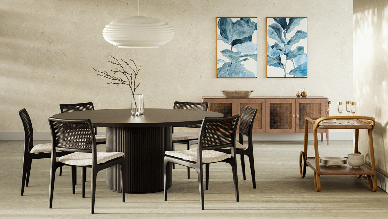 Modern Brazilian - Atenas - Round Dining Table - Ebano Frame