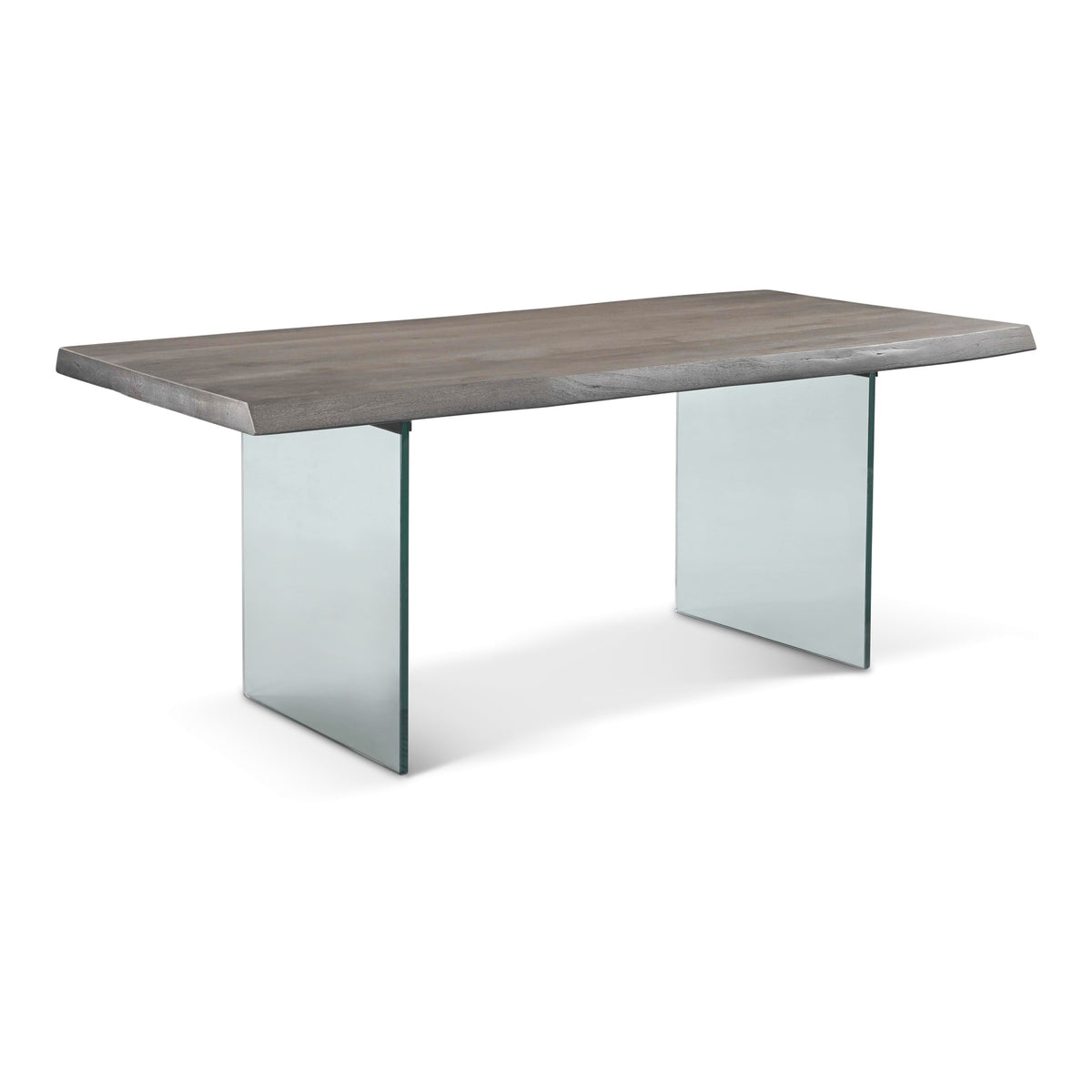 Brooks Dining Table Glass Base 40" x 79" Sandblasted Grey Top - Clear Glass Base by Urbia - detail 2