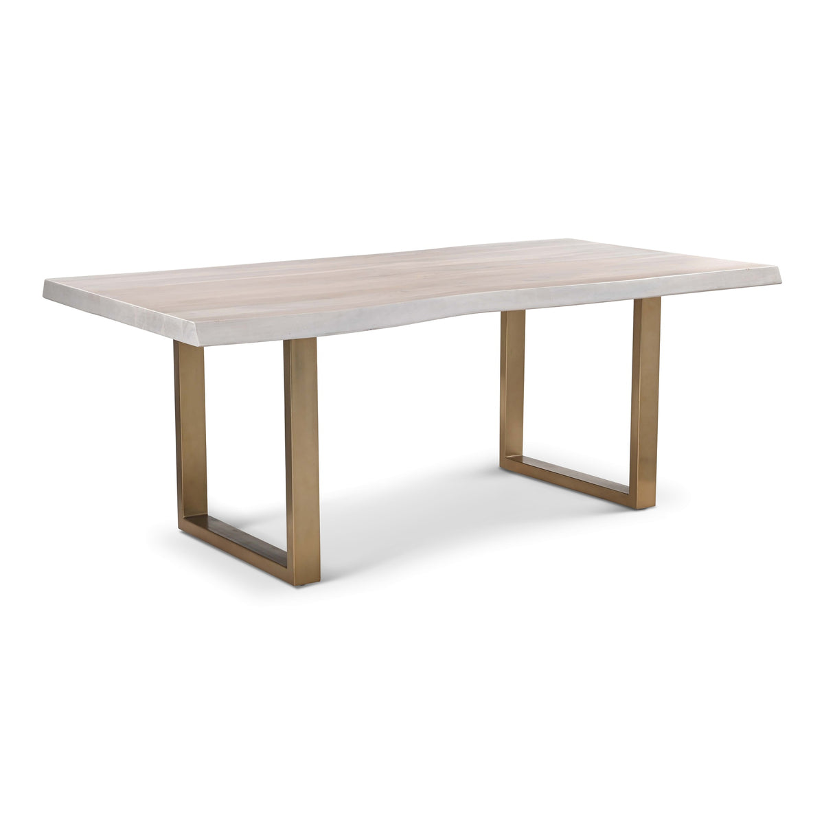 Brooks Dining Table U Base 40" x 79" White Wash Top - Brass Base by Urbia - detail 2