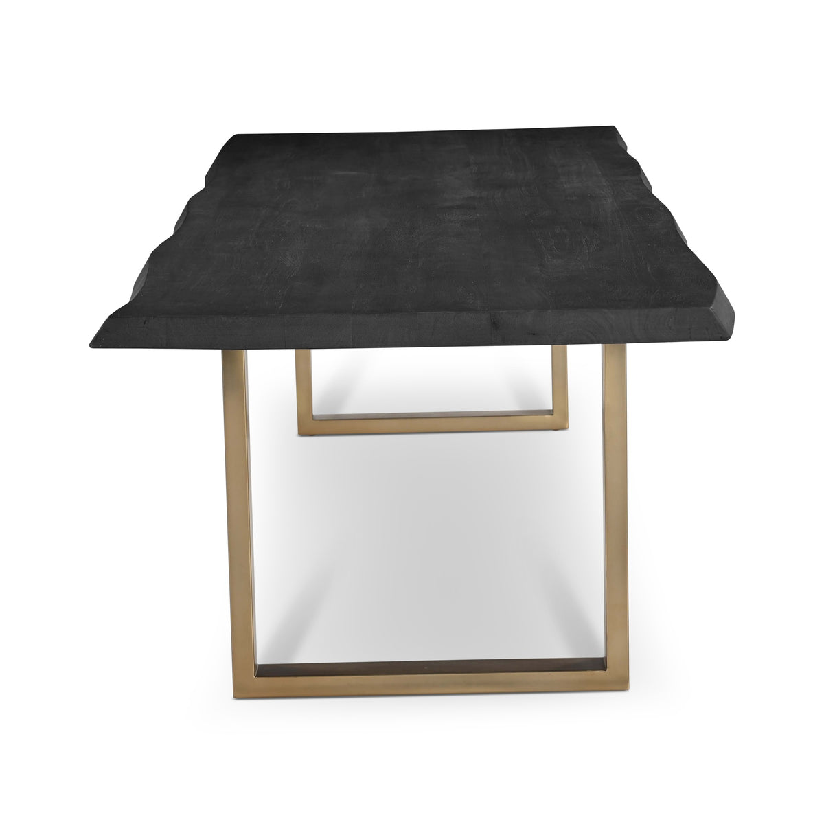 Brooks Dining Table U Base 40" x 116" Ebonized Top - Brass Base by Urbia - detail 3