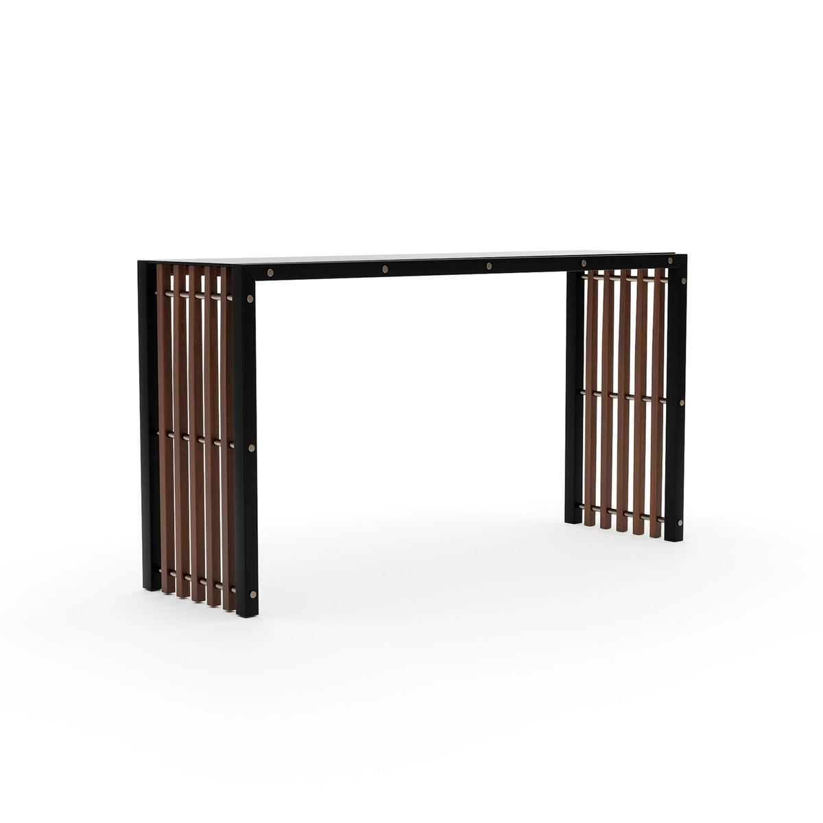 Pinstripe Dark Console Table Champagne Gold 60" by Caracole - view 2