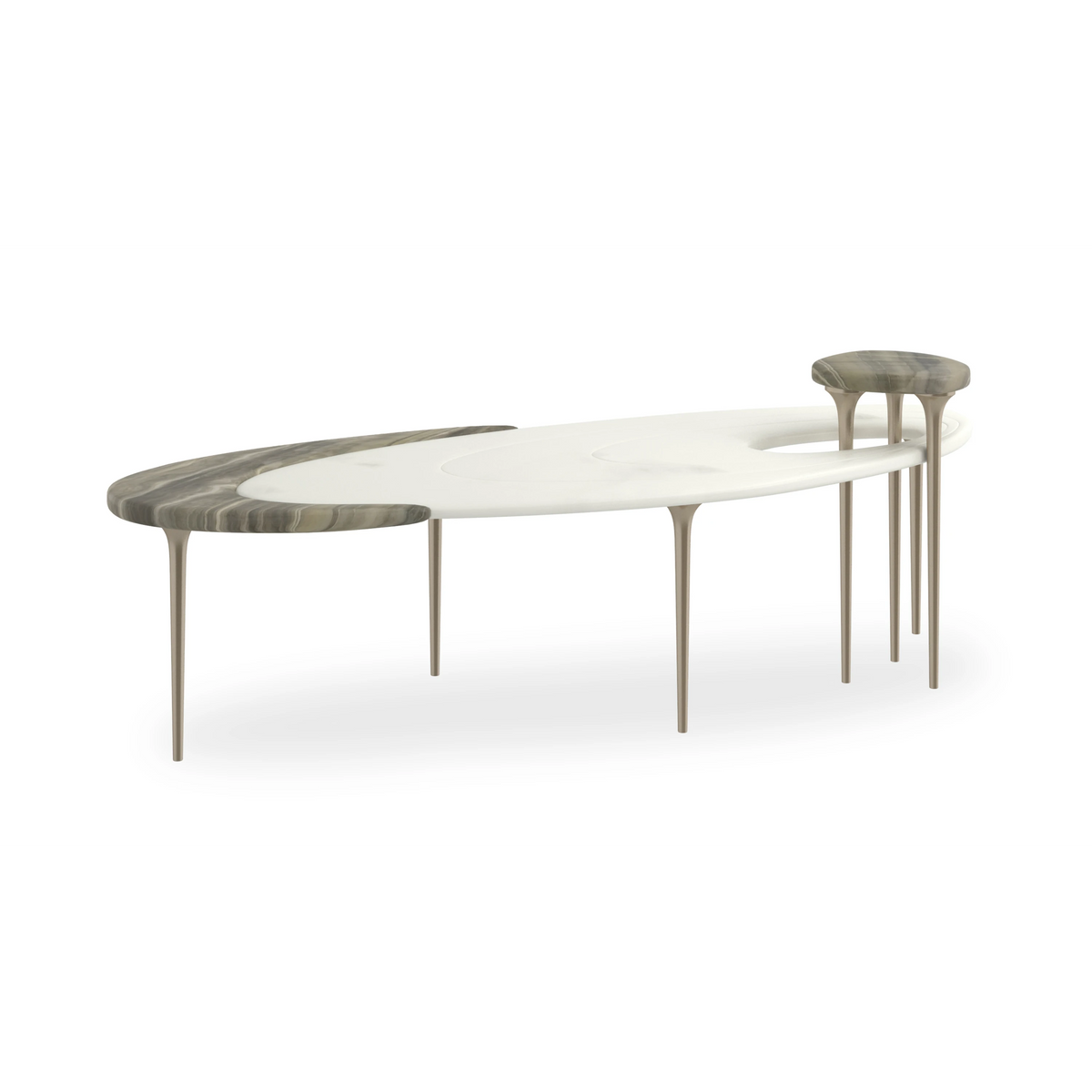 Resonance Champagne Gold Coffee Table 66" by Caracole - view 6