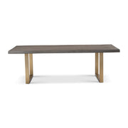 Brooks Dining Table U Base 40" x 92" Sandblasted Grey Top - Brass Base by Urbia - product view