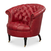 Bastian Armchair, New Rouge Leather by Sarreid Ltd