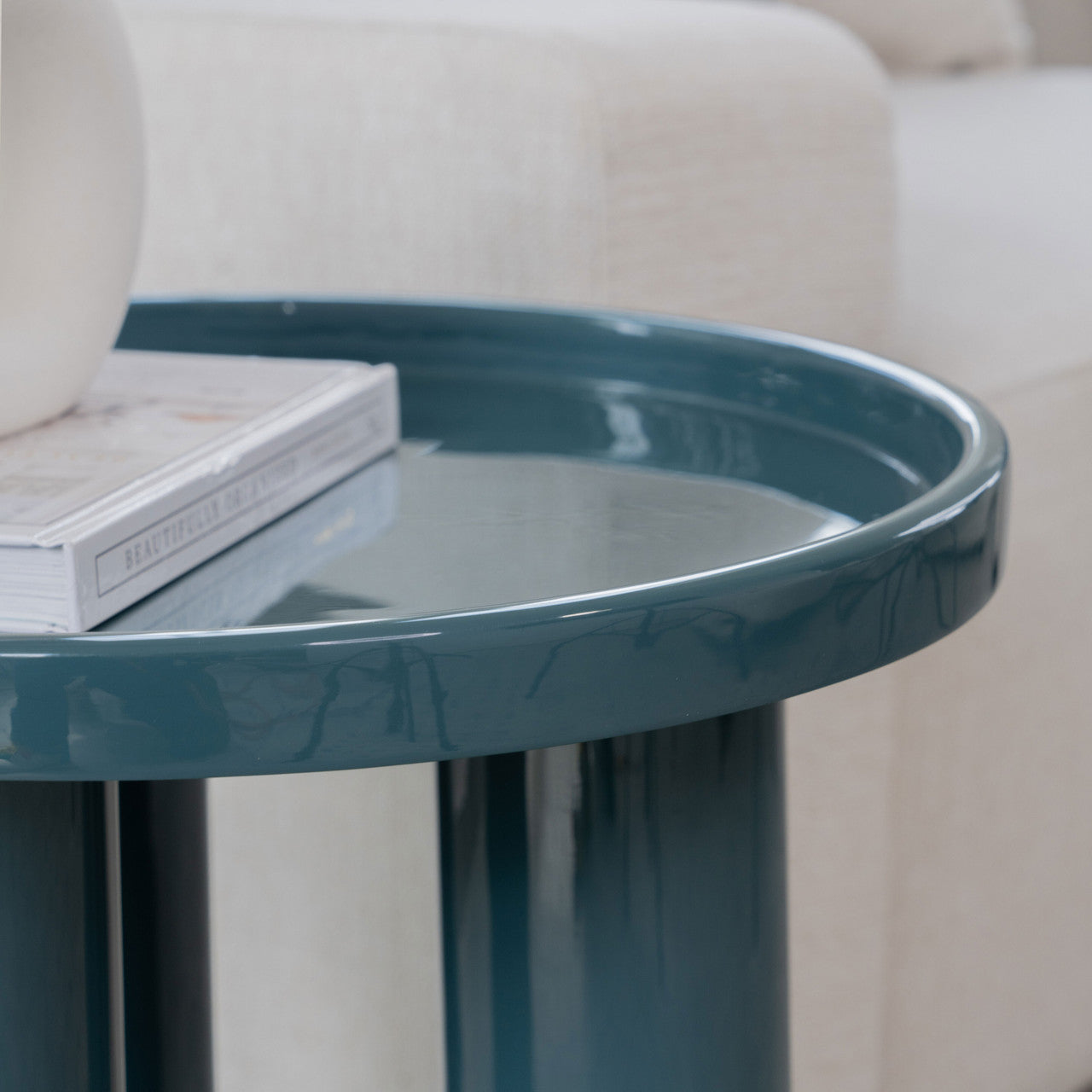 Eclat - Sofia Enamel End Table - Aegean Teal