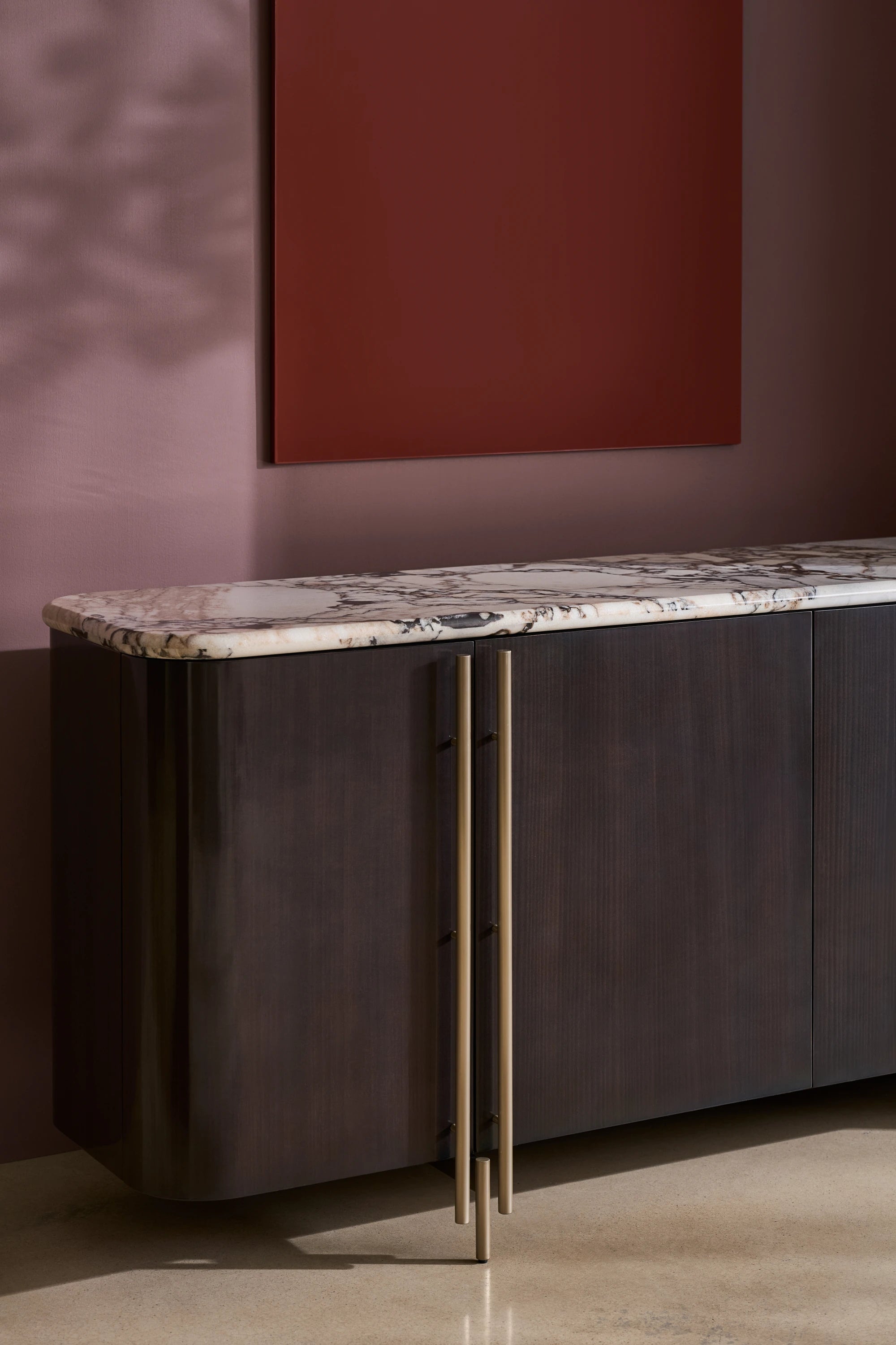 Vena Sideboard Brushed Gold 82" by Caracole - view 3
