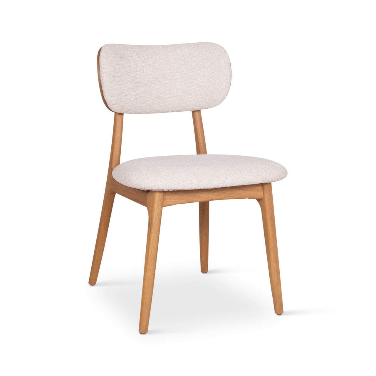 Modern Brazilian - Claudia Side Chair - Harvest Natural Upholstery - Damasco Frame