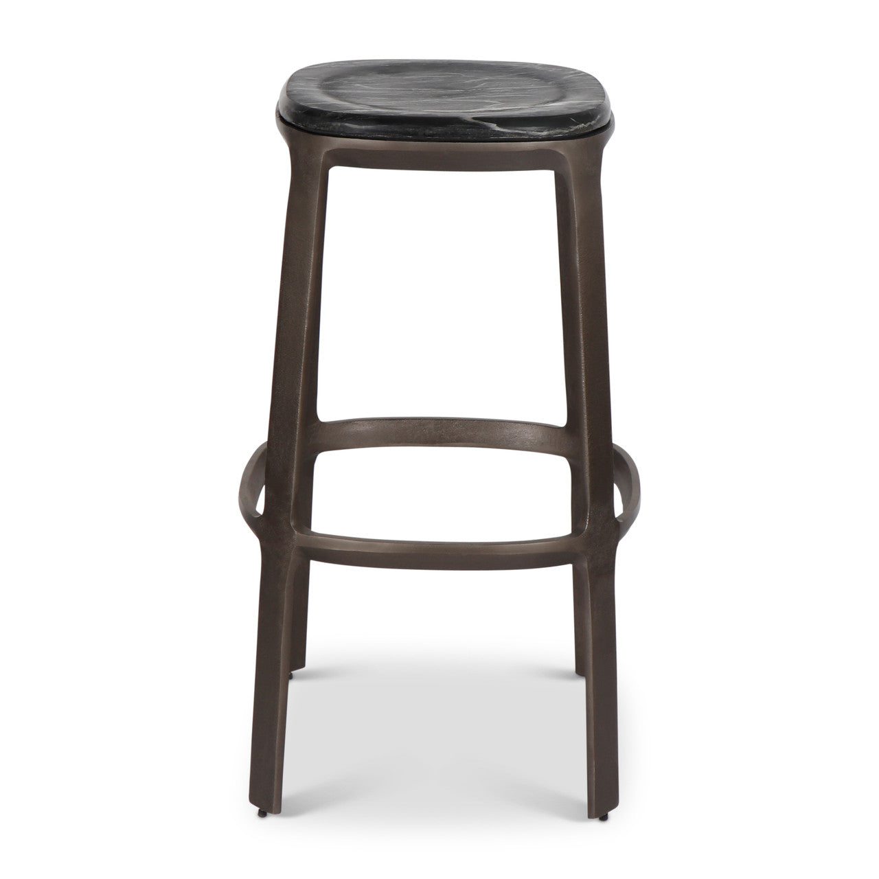 Marbelle - Alfie Marble Bar Stool - Fantasy Black/Bronze Finish