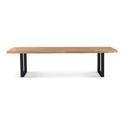 Brooks Dining Table U Base 40" x 116" Teak Top - Black Base by Urbia - product view