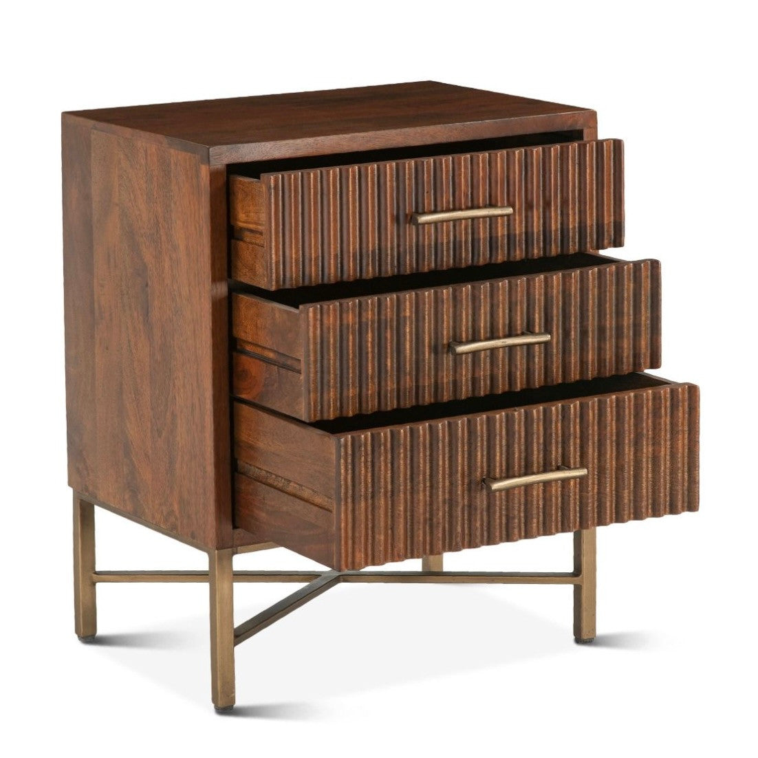 Zoey Contemporary Solid Wood 2-Drawer Nightstand