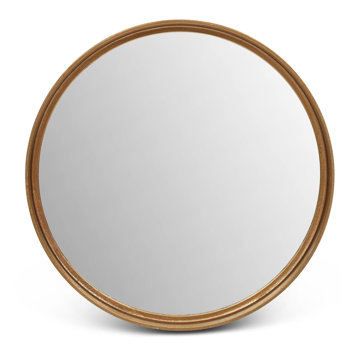 Elements Samar Round Mirror 23"Dia. - Antique Brass by Urbia - product view