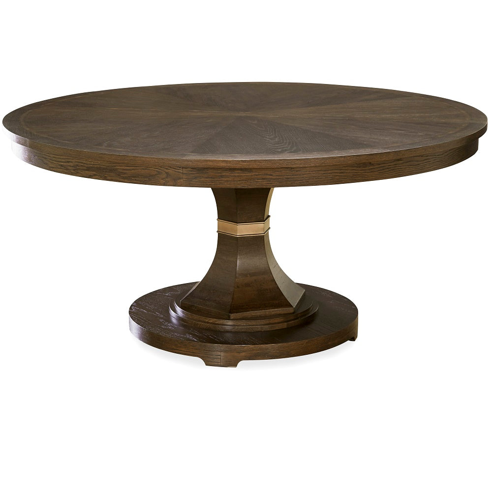 California Rustic Oak Expandable Round Dining Table