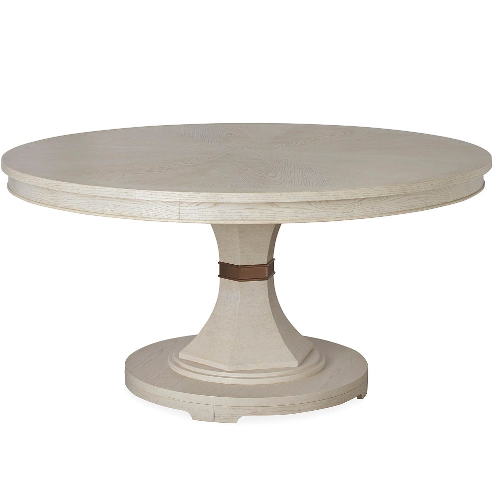 California Rustic Oak Expandable Round Dining Table