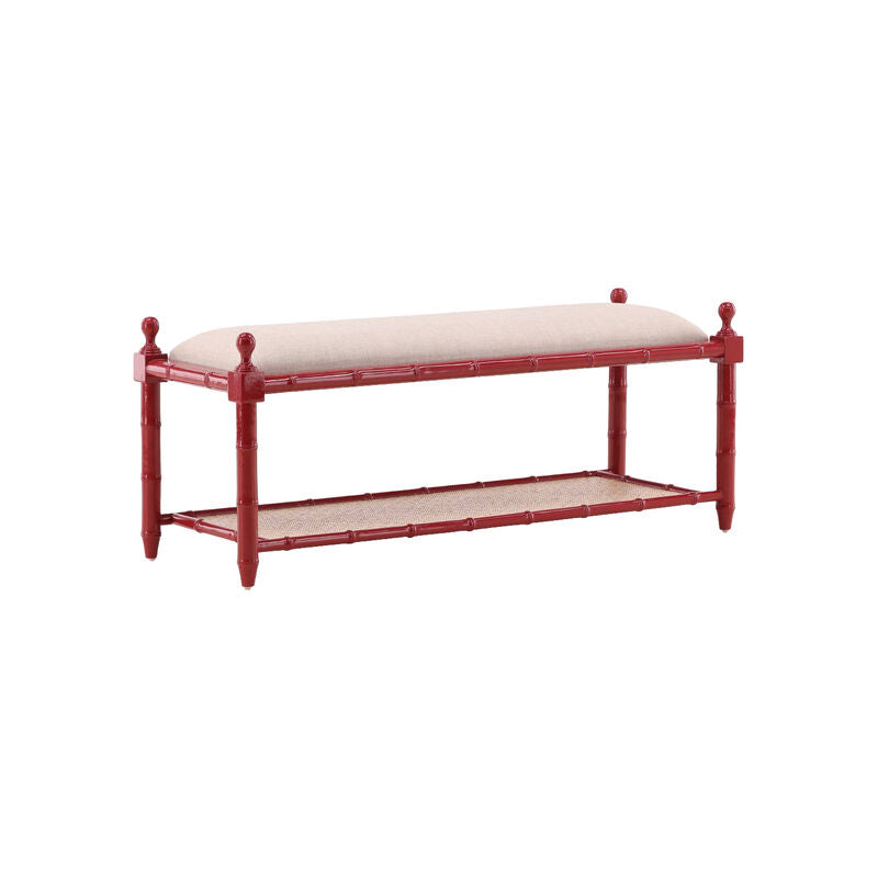 Red Westbrook Bench by Furniture Classics at ZIN Home