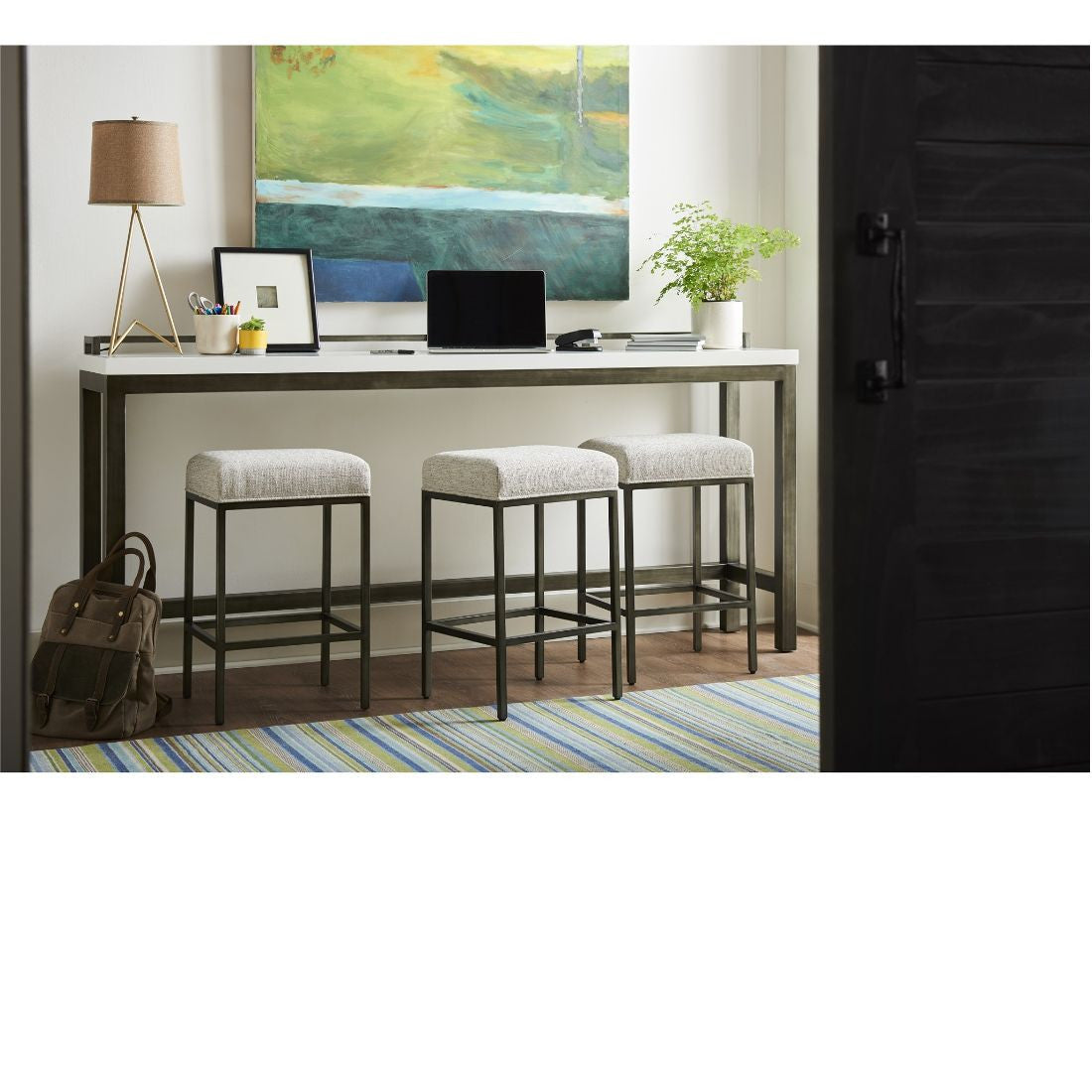 Universal Curated Essence Console Table with 3 Stools