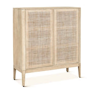 Casablanca 44" Two Door Cane Cabinet in Natural White
