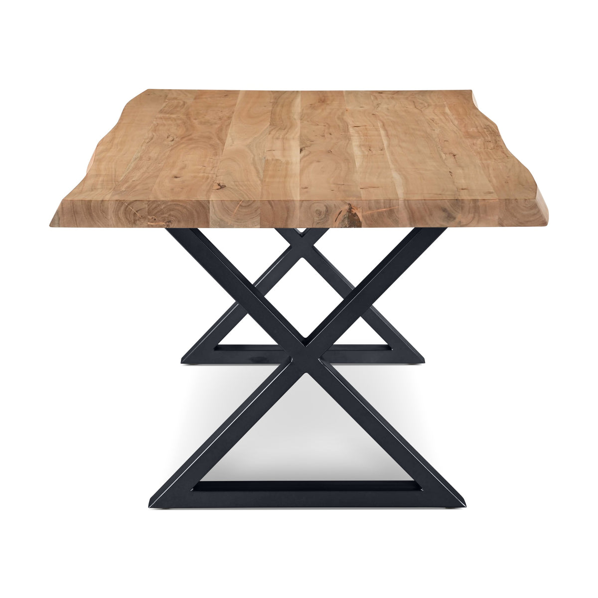 Brooks Dining Table X Base 40" x 79" Teak Top - Black Base by Urbia - detail 3