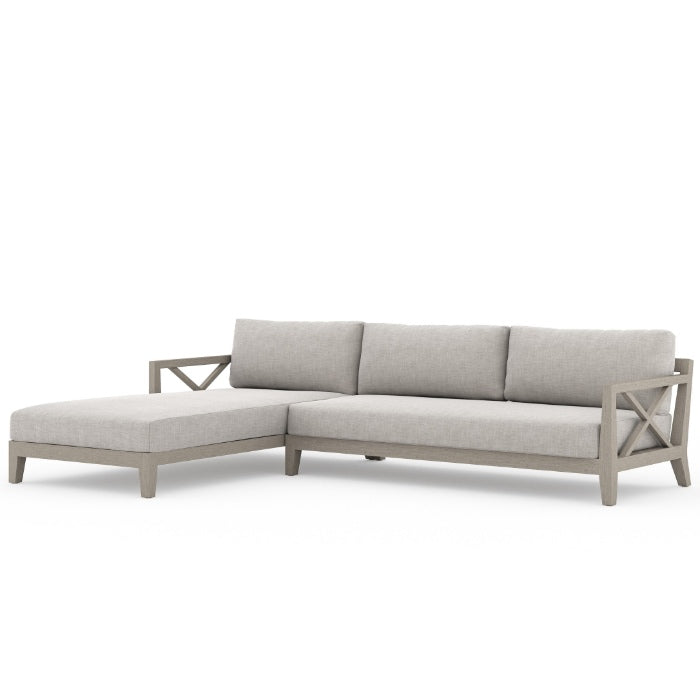 Huntington Grey Teak 2-Piece Outdoor Sectional-LAF
