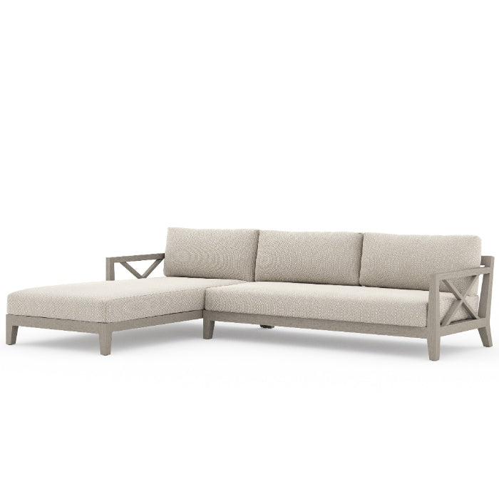 Huntington Grey Teak 2-Piece Outdoor Sectional-LAF
