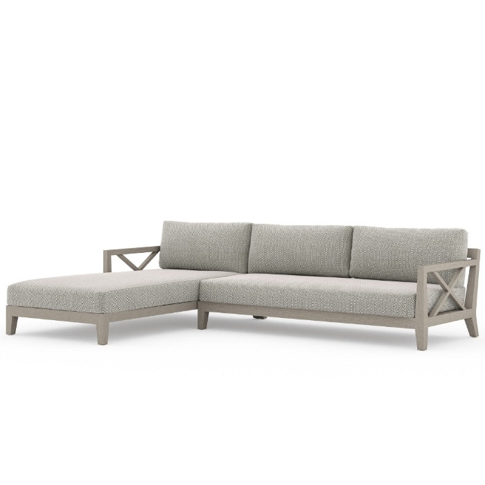 Huntington Grey Teak 2-Piece Outdoor Sectional-LAF